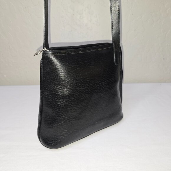 Vintage Longchamp Roseau Small Black Grain Leather Crossbody Shoulder Bag AS IS - Picture 5 of 13